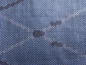 アンティーク　線描きに抽象模様織り出し本場泥大島紬着物(5マルキ)